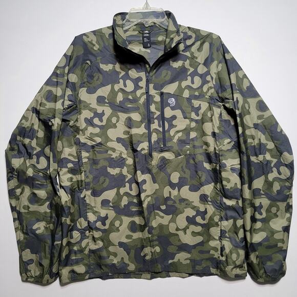 MOUNTAIN HARDWEAR KOR PRESHELL CAMO MEN Large OM7395 Lightweight Packable Rare - Picture 1 of 13